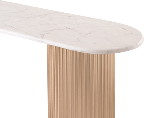 Harper White Genuine Marble Top And Iron Base Console Table, 1 Piece