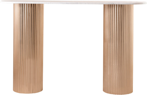 Harper White Genuine Marble Top And Iron Base Console Table, 1 Piece