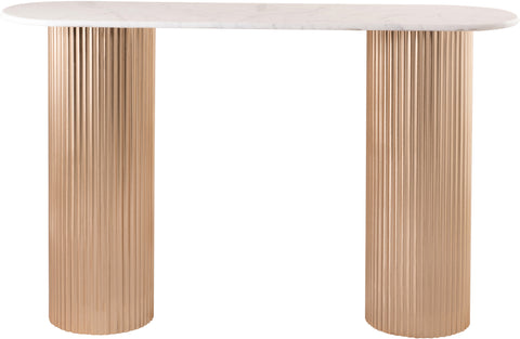 Harper White Genuine Marble Top And Iron Base Console Table, 1 Piece