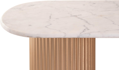 Harper White Genuine Marble Top And Iron Base Console Table, 1 Piece