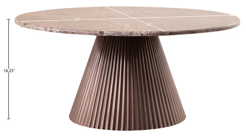 Harper Brown Genuine Marble Top And Iron Base Coffee Table, 1 Piece (Style 2)