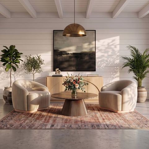 Harper Brown Genuine Marble Top And Iron Base Coffee Table, 1 Piece (Style 2)