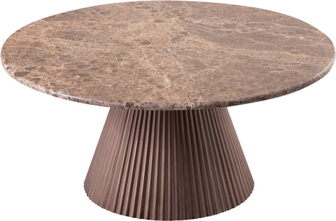 Harper Brown Genuine Marble Top And Iron Base Coffee Table, 1 Piece (Style 2)
