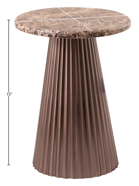 Harper Brown Genuine Marble Top And Iron Base End / Side Table, 1 Piece (Style 4)