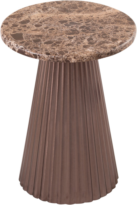 Harper Brown Genuine Marble Top And Iron Base End / Side Table, 1 Piece (Style 4)