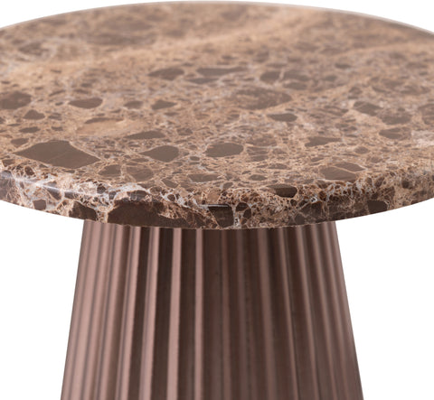 Harper Brown Genuine Marble Top And Iron Base End / Side Table, 1 Piece (Style 4)