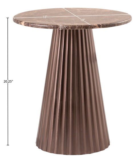 Harper Brown Genuine Marble Top And Iron Base End / Side Table, 1 Piece (Style 6)