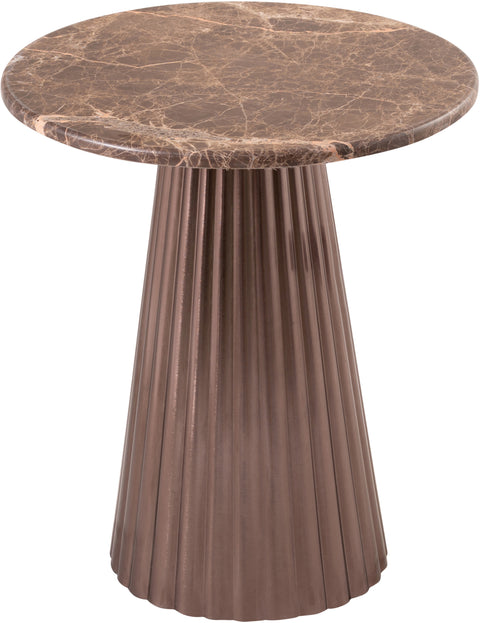 Harper Brown Genuine Marble Top And Iron Base End / Side Table, 1 Piece (Style 6)