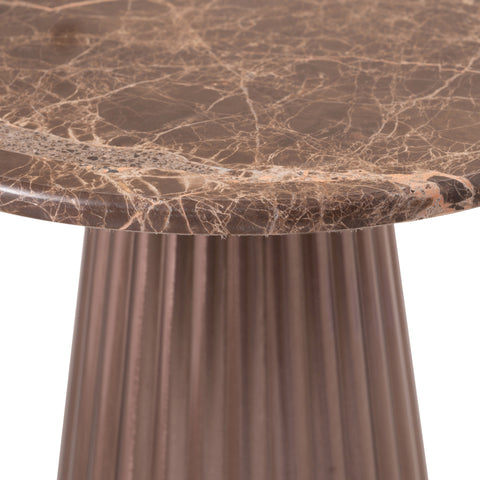 Harper Brown Genuine Marble Top And Iron Base End / Side Table, 1 Piece (Style 6)