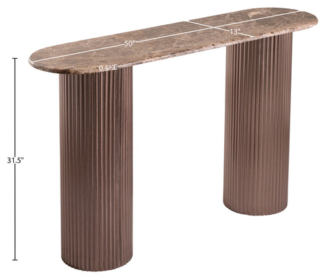 Harper Brown Genuine Marble Top And Iron Base Console Table, 1 Piece (Style 2)