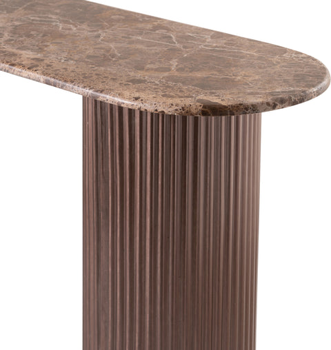 Harper Brown Genuine Marble Top And Iron Base Console Table, 1 Piece (Style 2)