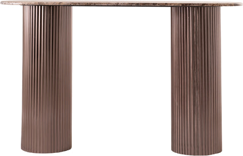 Harper Brown Genuine Marble Top And Iron Base Console Table, 1 Piece (Style 2)