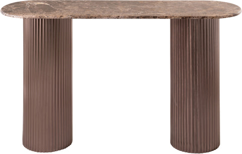 Harper Brown Genuine Marble Top And Iron Base Console Table, 1 Piece (Style 2)