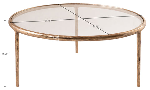 Vale Clear Glass Top And Aluminum Base Coffee Table, 1 Piece