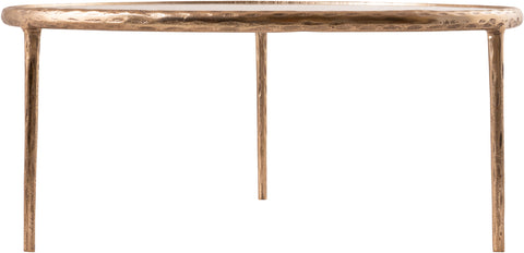 Vale Clear Glass Top And Aluminum Base Coffee Table, 1 Piece