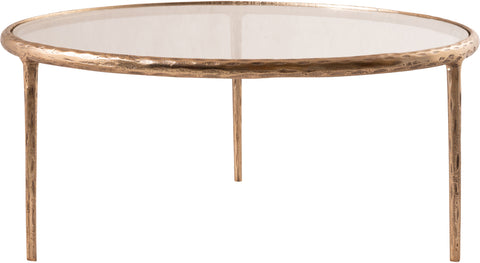 Vale Clear Glass Top And Aluminum Base Coffee Table, 1 Piece