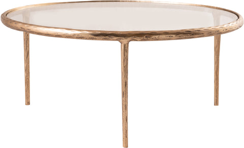 Vale Clear Glass Top And Aluminum Base Coffee Table, 1 Piece