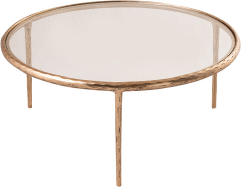 Vale Clear Glass Top And Aluminum Base Coffee Table, 1 Piece