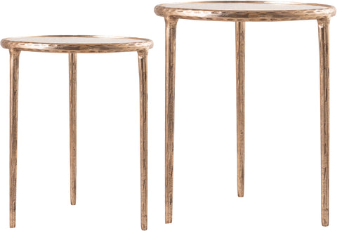 Vale Clear Glass Top And Aluminum Base 2pc Nesting End / Side Table, 1 Piece