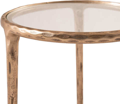 Vale Clear Glass Top And Aluminum Base 2pc Nesting End / Side Table, 1 Piece