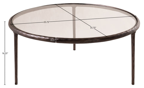 Vale Clear Glass Top And Aluminum Base Coffee Table, 1 Piece (Style 2)