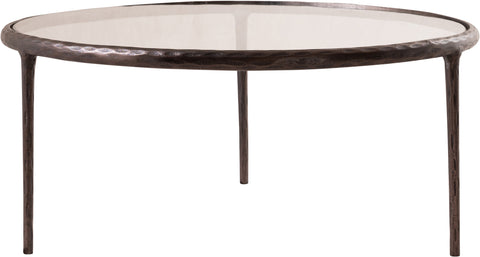 Vale Clear Glass Top And Aluminum Base Coffee Table, 1 Piece (Style 2)