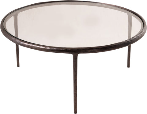 Vale Clear Glass Top And Aluminum Base Coffee Table, 1 Piece (Style 2)