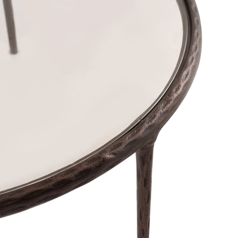 Vale Clear Glass Top And Aluminum Base Coffee Table, 1 Piece (Style 2)