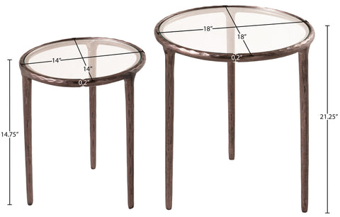 Vale Clear Glass Top And Aluminum Base 2pc Nesting End / Side Table, 1 Piece (Style 2)