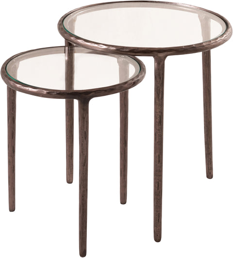 Vale Clear Glass Top And Aluminum Base 2pc Nesting End / Side Table, 1 Piece (Style 2)