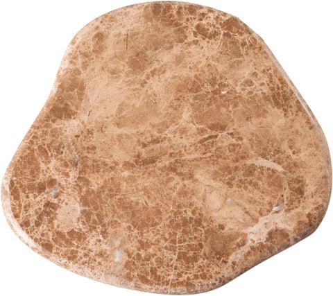 Tessa Beige Genuine Marble Top And Aluminum Base Drink Table, 1 Piece