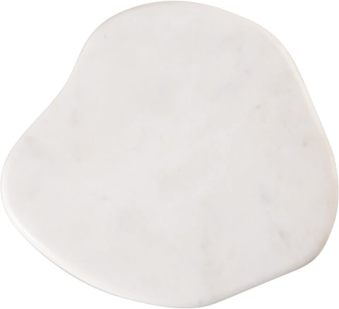 Tessa White Genuine Marble Top And Aluminum Base Drink Table, 1 Piece