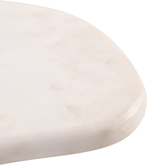 Tessa White Genuine Marble Top And Aluminum Base Drink Table, 1 Piece