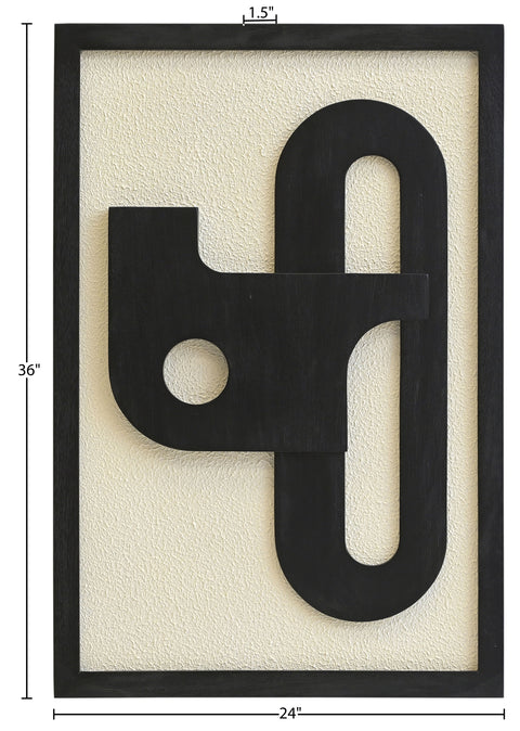 Darcy 24" Black Mango Wood Wall Art, 1 Piece