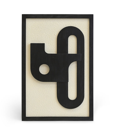 Darcy 24" Black Mango Wood Wall Art, 1 Piece