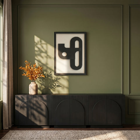 Darcy 24" Black Mango Wood Wall Art, 1 Piece