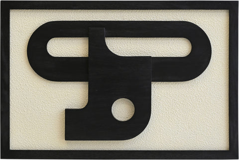 Darcy 24" Black Mango Wood Wall Art, 1 Piece