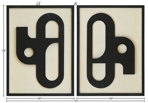 Darcy Black Mango Wood Wall Art, 2-Piece (Style 2)