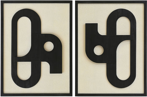 Darcy Black Mango Wood Wall Art, 2-Piece (Style 2)