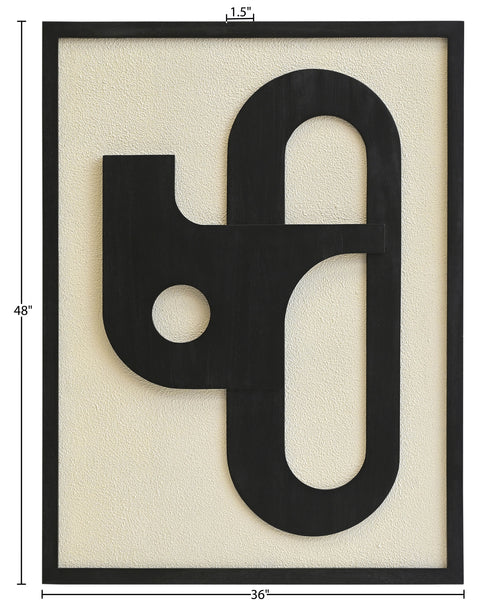 Darcy 36" Black Mango Wood Wall Art, 1 Piece