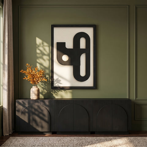 Darcy 36" Black Mango Wood Wall Art, 1 Piece