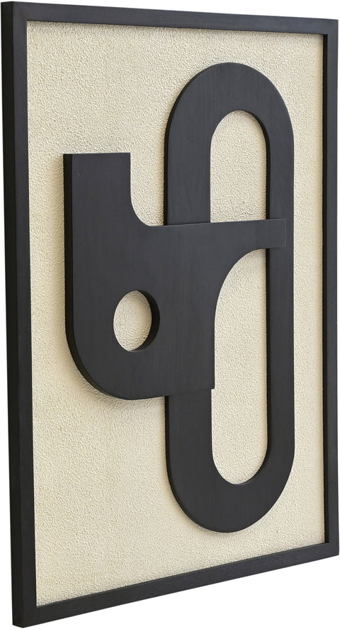 Darcy 36" Black Mango Wood Wall Art, 1 Piece