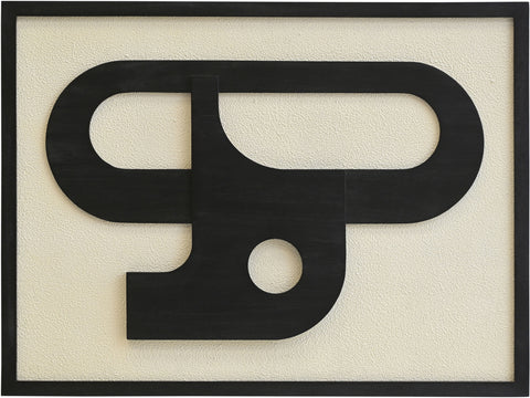 Darcy 36" Black Mango Wood Wall Art, 1 Piece