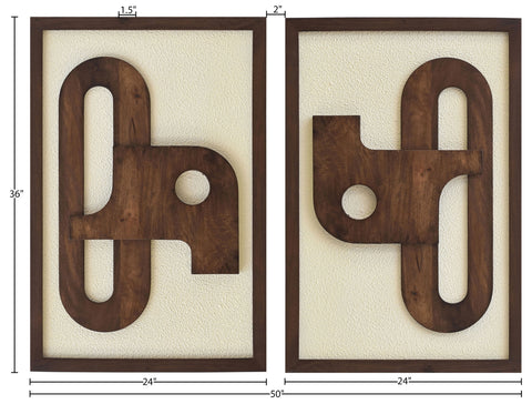 Darcy Brown Mango Wood Wall Art, 2-Piece