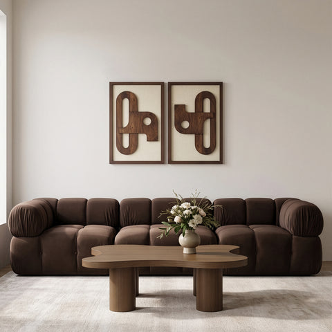 Darcy Brown Mango Wood Wall Art, 2-Piece