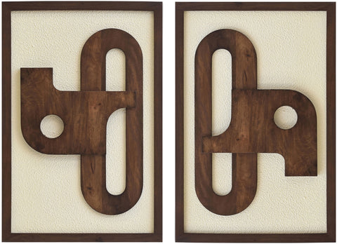 Darcy Brown Mango Wood Wall Art, 2-Piece