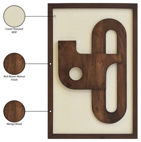 Darcy 24" Brown Mango Wood Wall Art, 1 Piece