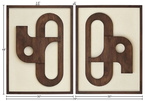 Darcy Brown Mango Wood Wall Art, 2-Piece (Style 2)