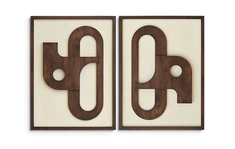 Darcy Brown Mango Wood Wall Art, 2-Piece (Style 2)