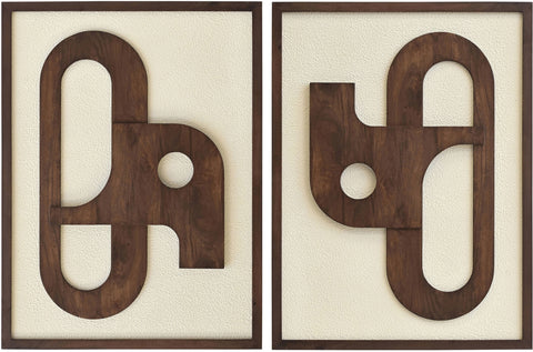 Darcy Brown Mango Wood Wall Art, 2-Piece (Style 2)